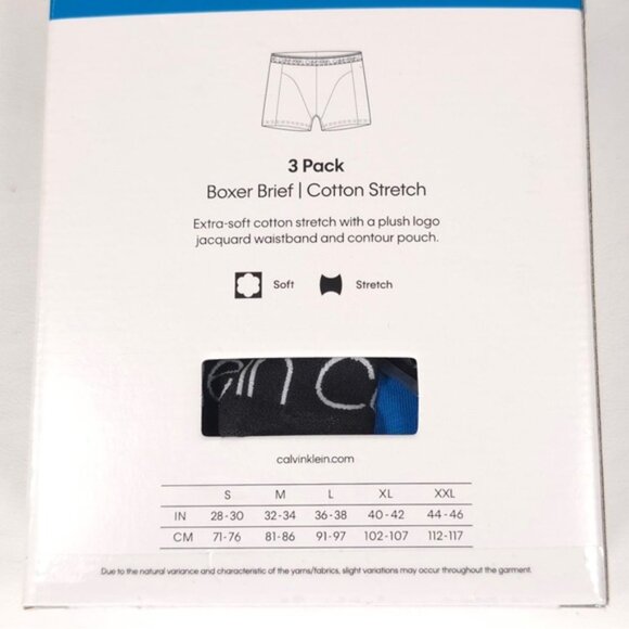 Calvin Klein 3 Pack Boxer Brief SMALL Cotton Stretch Extra Soft - Picture 4 of 7